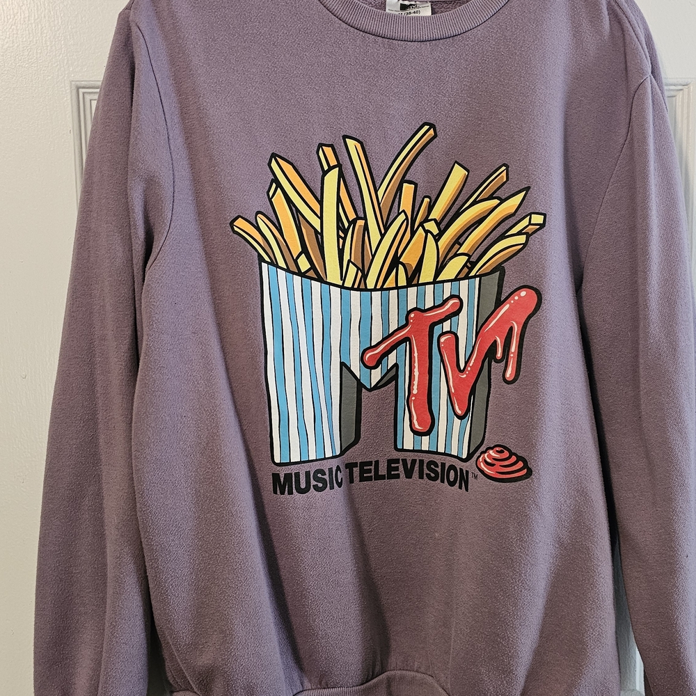 MTV Purple Crewneck with Graphic Design